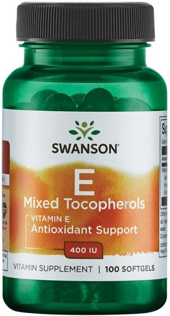 Swanson Vitamin E Mixed Tocopherols, 400 IU - 100 softgels - Vitamins & Minerals at MySupplementShop by Swanson