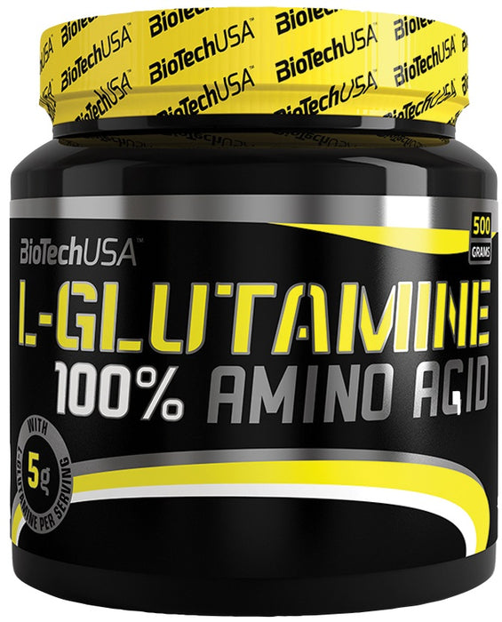 BioTechUSA 100% L-Glutamine, Unflavoured - 500 grams | High-Quality L-Glutamine, Glutamine | MySupplementShop.co.uk