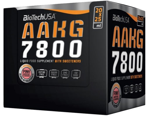 BioTechUSA AAKG 7800, Pink Grapefruit - 20 x 25 ml. | High-Quality Amino Acids and BCAAs | MySupplementShop.co.uk