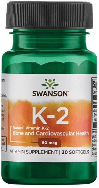 Swanson Vitamin K-2 - Natural, 50mcg - 30 softgels | High-Quality Vitamins & Minerals | MySupplementShop.co.uk