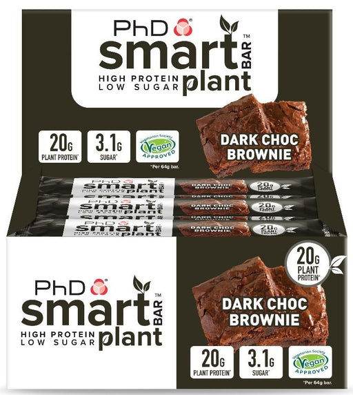 PhD Smart Bar Plant, Dark Choc Brownie - 12 bars | High-Quality Protein | MySupplementShop.co.uk