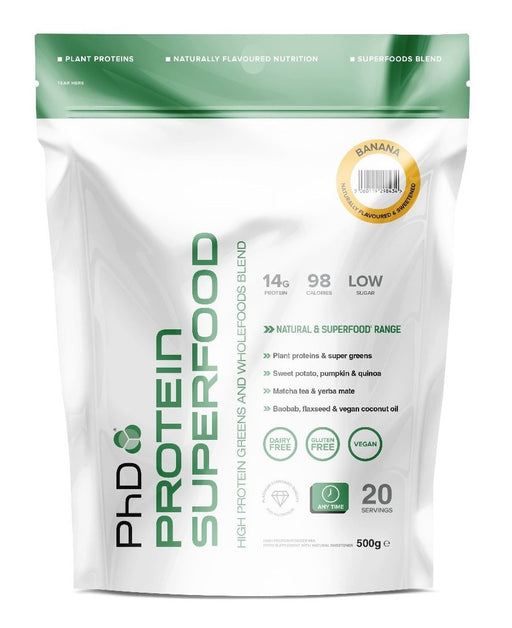 PhD Protein Superfood, Banana - 500 grams | High-Quality Protein | MySupplementShop.co.uk