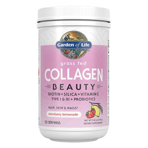 Garden of Life Grass Fed Collagen Beauty, Strawberry Lemonade - 270g | High-Quality Health and Wellbeing | MySupplementShop.co.uk