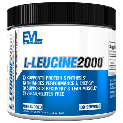 EVLution Nutrition L-Leucine 2000, Unflavored - 200g | High-Quality Amino Acids and BCAAs | MySupplementShop.co.uk