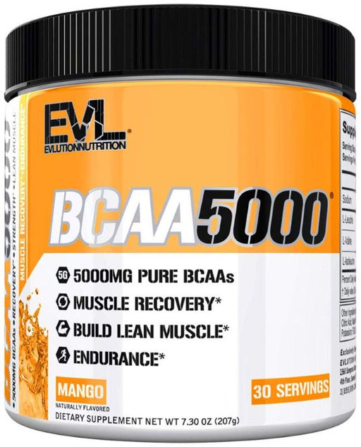 EVLution Nutrition BCAA 5000, Mango - 207 grams | High-Quality Amino Acids and BCAAs | MySupplementShop.co.uk