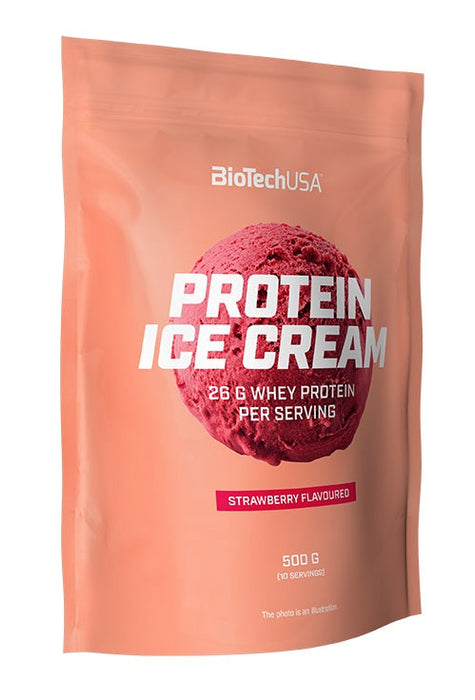 BioTechUSA Protein Ice Cream, Strawberry - 500g - Protein at MySupplementShop by BioTechUSA