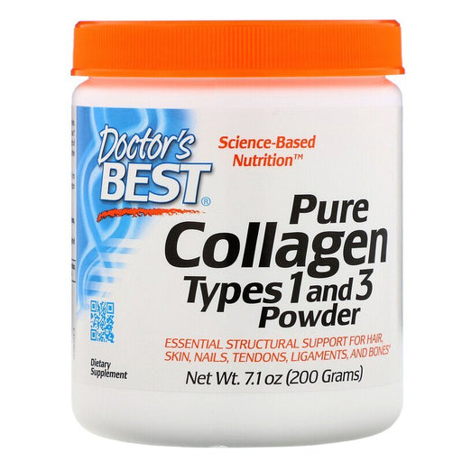 Doctor's Best Pure Collagen Types 1 and 3, Powder - 200g | High-Quality Joint Support | MySupplementShop.co.uk