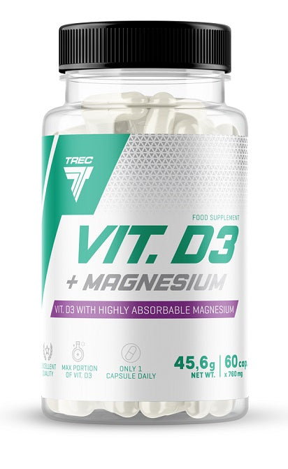 Trec Nutrition Vitamin D3 + Magnesium - 60 caps | High-Quality Combination Multivitamins & Minerals | MySupplementShop.co.uk