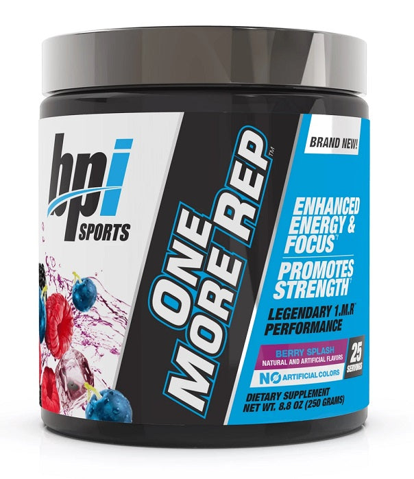 BPI Sports One More Rep, Berry Splash - 250 grams | High-Quality Pre & Post Workout | MySupplementShop.co.uk