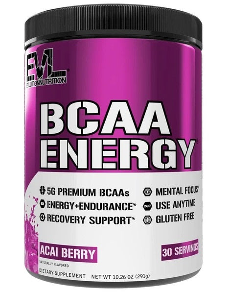 EVLution Nutrition BCAA Energy, Acai Berry - 291 grams | High-Quality Amino Acids and BCAAs | MySupplementShop.co.uk