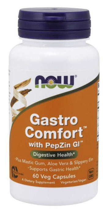 NOW Foods Gastro Comfort with PepZin GI - 60 vcaps - Health and Wellbeing at MySupplementShop by NOW Foods