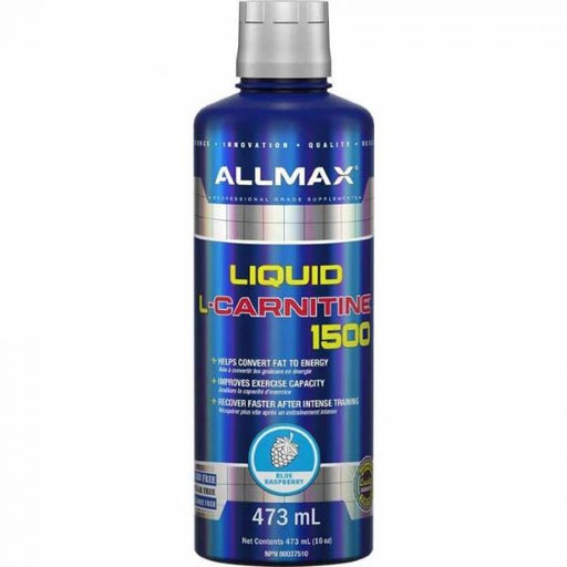 AllMax Nutrition Liquid L-Carnitine 1500, Blue Raspberry - 473 ml. | High-Quality Slimming and Weight Management | MySupplementShop.co.uk