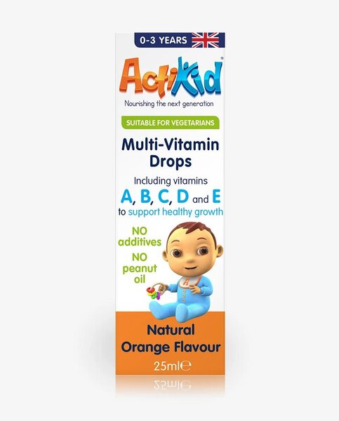 ActiKid Multi-Vitamin Drops, Natural Orange Flavour - 25 ml. | High Quality Minerals and Vitamins Supplements at MYSUPPLEMENTSHOP.co.uk