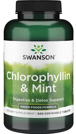 Swanson Chlorophyllin & Mint - 500 chewable tablets | High-Quality Sports Supplements | MySupplementShop.co.uk