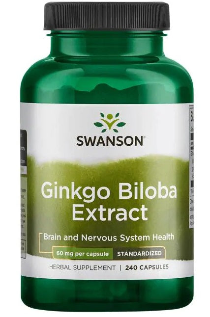 Swanson Ginkgo Biloba Extract 24%, 60mg - 240 caps | High-Quality Sports Supplements | MySupplementShop.co.uk