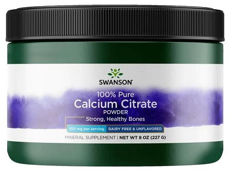 Swanson Calcium Citrate Powder, 100% Pure and Dairy-Free - 227g | High-Quality Vitamins & Minerals | MySupplementShop.co.uk