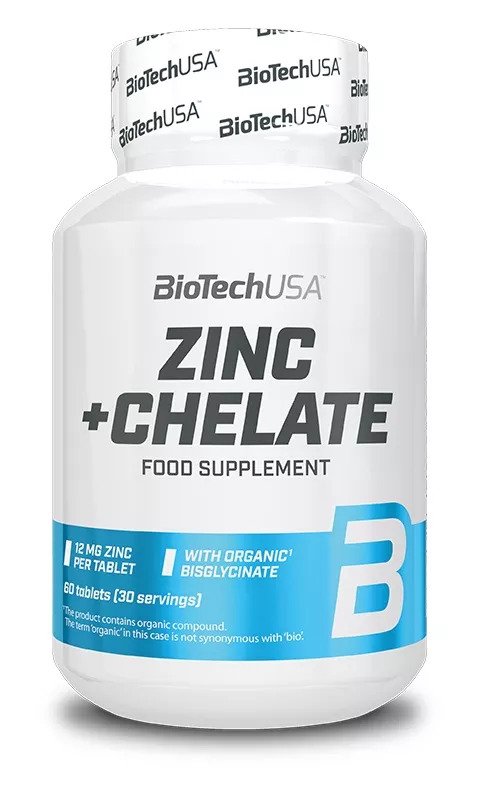 BioTechUSA Zinc + Chelate - 60 tablets | High-Quality Sports Supplements | MySupplementShop.co.uk