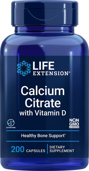 Life Extension Calcium Citrate with Vitamin D - 200 vcaps - Vitamins & Minerals at MySupplementShop by Life Extension