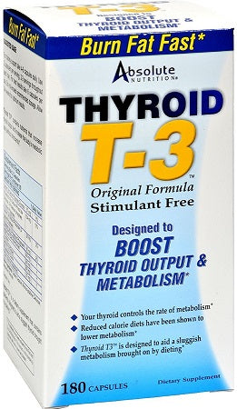 Absolute Nutrition Thyroid T3 - 180 caps | High-Quality Slimming and Weight Management | MySupplementShop.co.uk