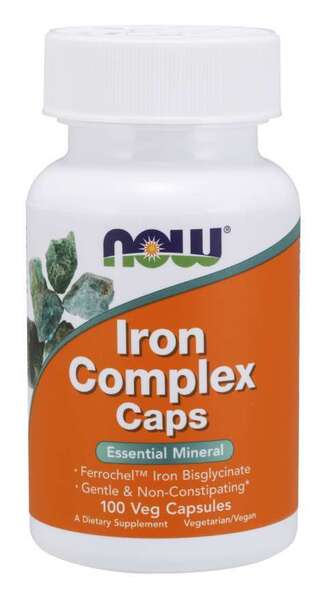 NOW Foods Iron Complex Caps - 100 vcaps - Vitamins & Minerals at MySupplementShop by NOW Foods