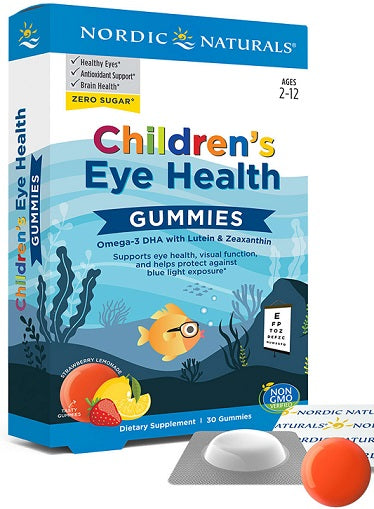 Nordic Naturals Children's Eye Health, Strawberry Lemonade - 30 Gummies | High-Quality Combination Multivitamins & Minerals | MySupplementShop.co.uk