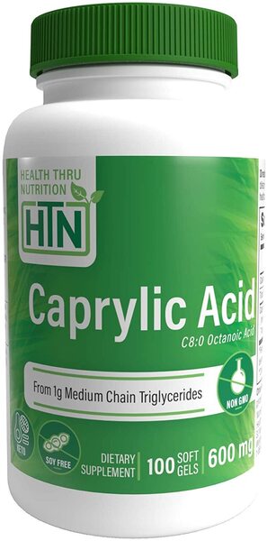 Health Thru Nutrition Caprylic Acid, 600mg - 100 softgels | High-Quality Combination Multivitamins & Minerals | MySupplementShop.co.uk