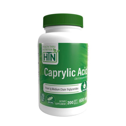 Health Thru Nutrition Caprylic Acid, 600mg - 200 softgels | High-Quality Combination Multivitamins & Minerals | MySupplementShop.co.uk