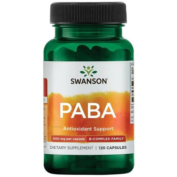 Swanson PABA, 500mg - 120 caps - Health and Wellbeing at MySupplementShop by Swanson