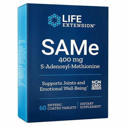 Life Extension SAMe S-Adenosyl-Methionine, 400mg - 60 enteric coated tabs | High-Quality Joint Support | MySupplementShop.co.uk