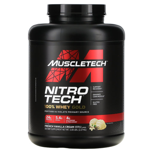MuscleTech Nitro-Tech 100% Whey Gold, French Vanilla Cream - 2270 grams (EAN 631656710519) | High-Quality Protein | MySupplementShop.co.uk