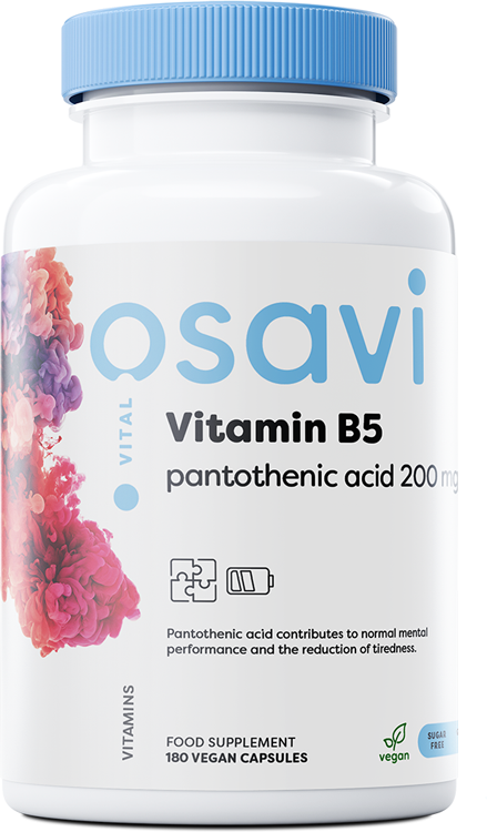 Osavi Vitamin B5 Pantothenic Acid, 200mg - 180 vegan caps | High-Quality Vitamin B6 | MySupplementShop.co.uk