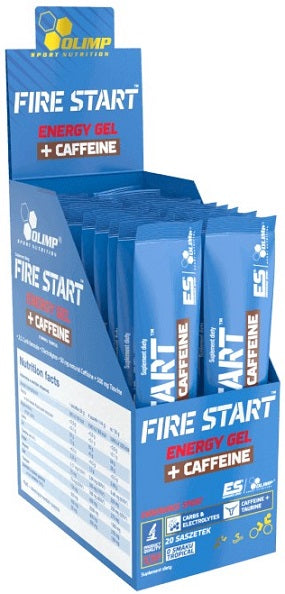 Olimp Nutrition Fire Start Energy Gel + Caffeine, Blackcurrant - 20 sachets - Default Title - Pre & Post Workout at MySupplementShop by Olimp Nutrition