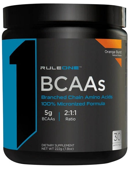 Rule One BCAAs, Orange Burst - 222 grams | High-Quality Amino Acids and BCAAs | MySupplementShop.co.uk