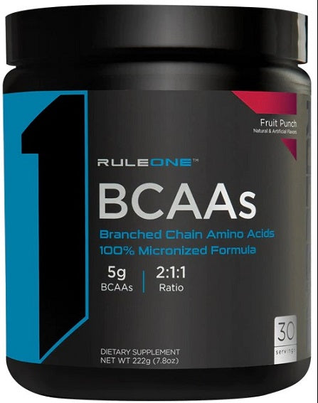 Rule One BCAAs, Fruit Punch - 222 grams | High-Quality Amino Acids and BCAAs | MySupplementShop.co.uk