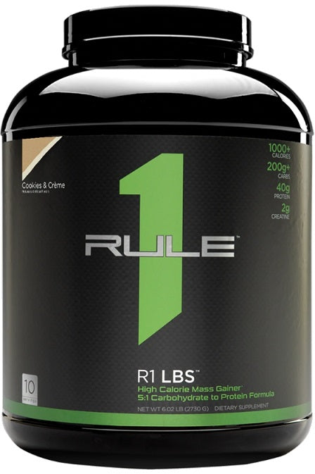 Rule One R1 LBS, Cookies & Creme - 2730 grams | High-Quality Weight Gainers & Carbs | MySupplementShop.co.uk