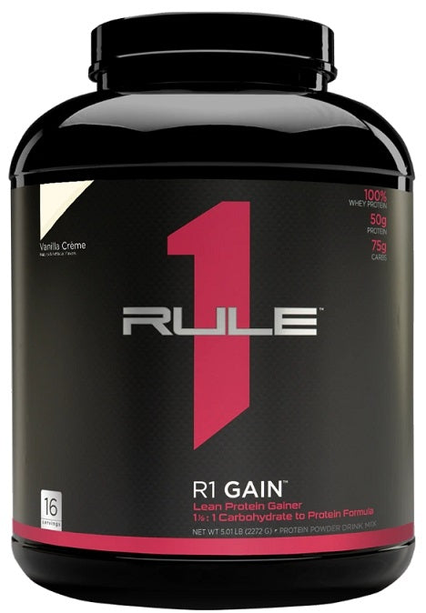 Rule One R1 Gain, Vanilla Creme - 2272 grams | High-Quality Weight Gainers & Carbs | MySupplementShop.co.uk