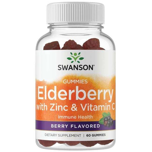 Swanson Elderberry Gummies with Zinc & Vitamin C, Berry - 60 gummies - Health and Wellbeing at MySupplementShop by Swanson