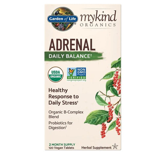 Garden of Life Mykind Organics Adrenal Daily Balance - 120 vegan tabs | High-Quality Adrenal Extracts | MySupplementShop.co.uk