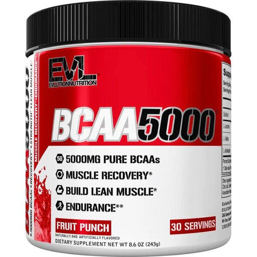 EVLution Nutrition BCAA 5000, Fruit Punch - 243 grams | High-Quality Amino Acids and BCAAs | MySupplementShop.co.uk