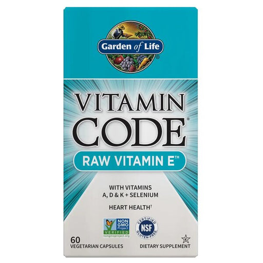 Garden of Life Vitamin Code Raw Vitamin E - 60 vcaps | High-Quality Vitamin E | MySupplementShop.co.uk