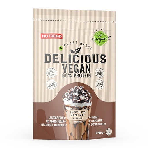 Nutrend Delicious Vegan, Chocolate Hazelnut - 450 grams | High-Quality Protein | MySupplementShop.co.uk