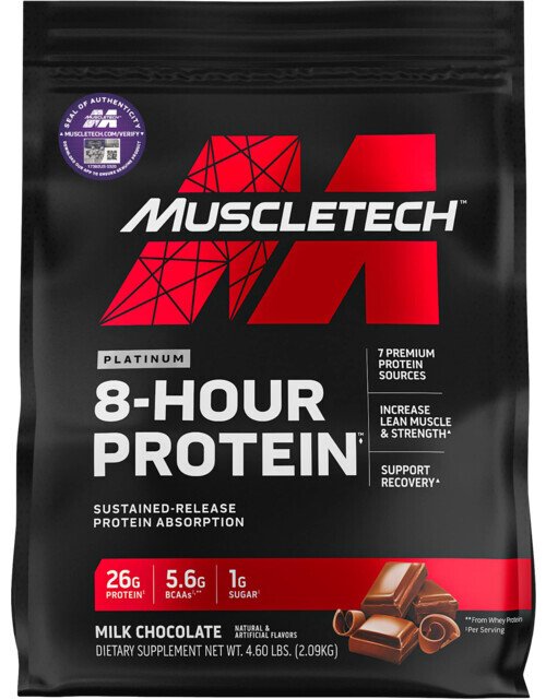 MuscleTech Platinum 8-Hour Protein, Vanilla - 2080 grams | High-Quality Protein | MySupplementShop.co.uk