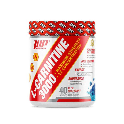 1Up Nutrition L-Carnitine 3000 Powder, Blue Raspberry - 200 grams | High-Quality Slimming and Weight Management | MySupplementShop.co.uk