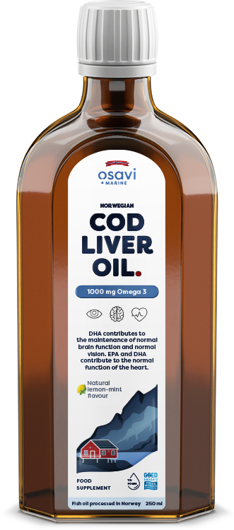 Osavi Norwegian Cod Liver Oil, 1000mg Omega 3 (Lemon-Mint) - 250 ml. | High-Quality Health and Wellbeing | MySupplementShop.co.uk