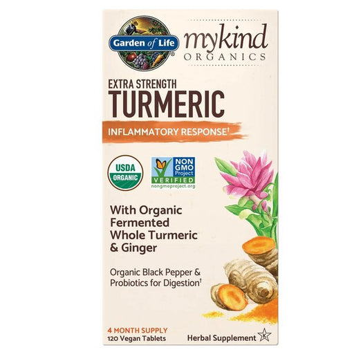 Garden of Life Mykind Organics Extra Strength Turmeric - 120 vegan tabs | High-Quality Digestive Health, Fiber | MySupplementShop.co.uk