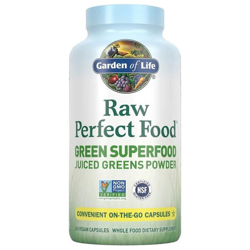 Garden of Life Raw Perfect Food, Green Superfood (Juiced Greens Powder) - 240 vcaps | High-Quality Health and Wellbeing | MySupplementShop.co.uk