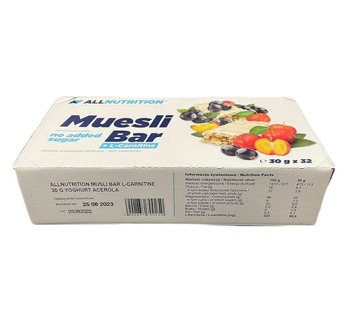 Allnutrition Muesli Bar + L-Carnitine, Yoghurt & Acerola - 32 bars | High-Quality Combination Multivitamins & Minerals | MySupplementShop.co.uk