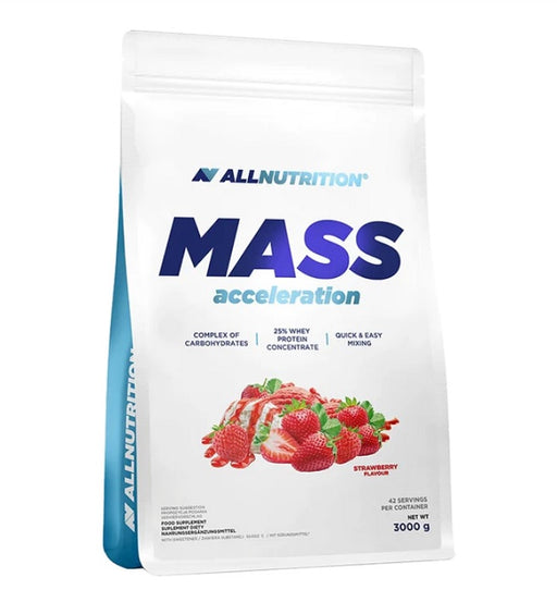 Allnutrition Mass Acceleration, Strawberry - 3000 grams | High-Quality Weight Gainers & Carbs | MySupplementShop.co.uk