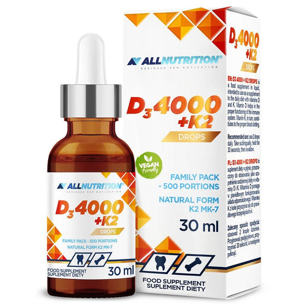 Allnutrition Vit D3 4000 + K2 Drops - 30 ml. - Vitamins & Minerals at MySupplementShop by Allnutrition