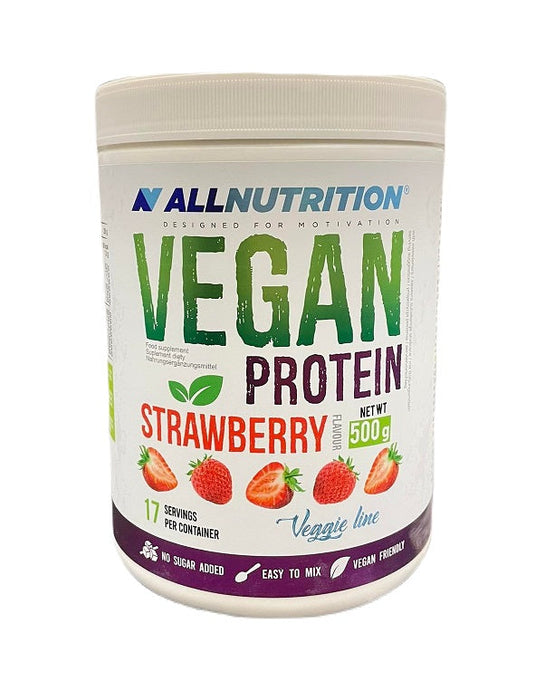 Allnutrition Vegan Protein, Strawberry - 500g - Combination Multivitamins & Minerals at MySupplementShop by Allnutrition